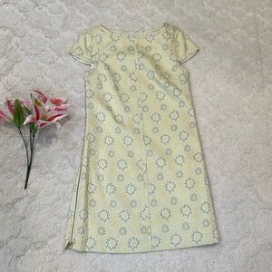 Cynthia Steffe Cream, Gold Side-Zip Cap Sleeve Dress